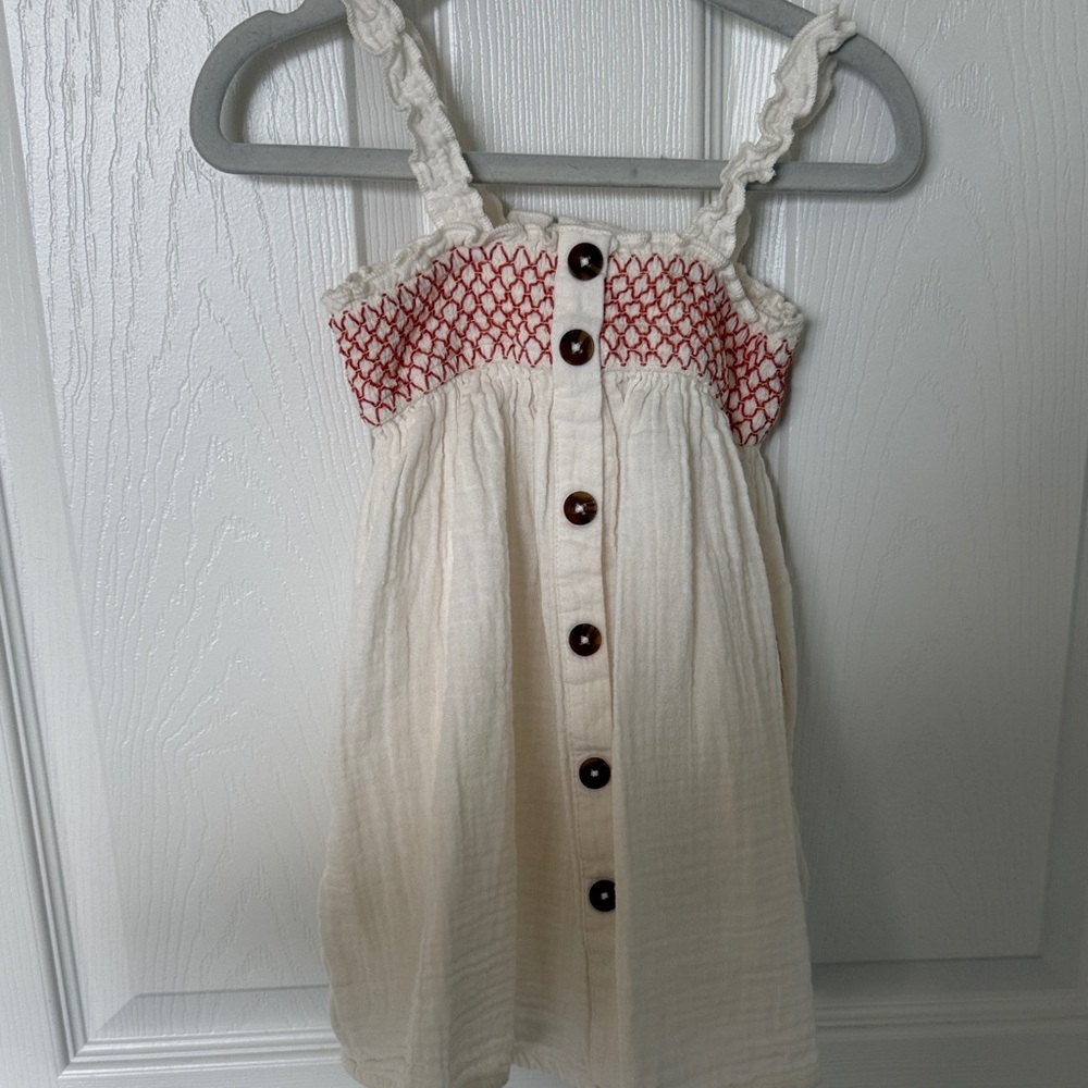 Cat & Jack Cream Dress with Red Details